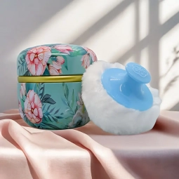 Turquoise Puff Container